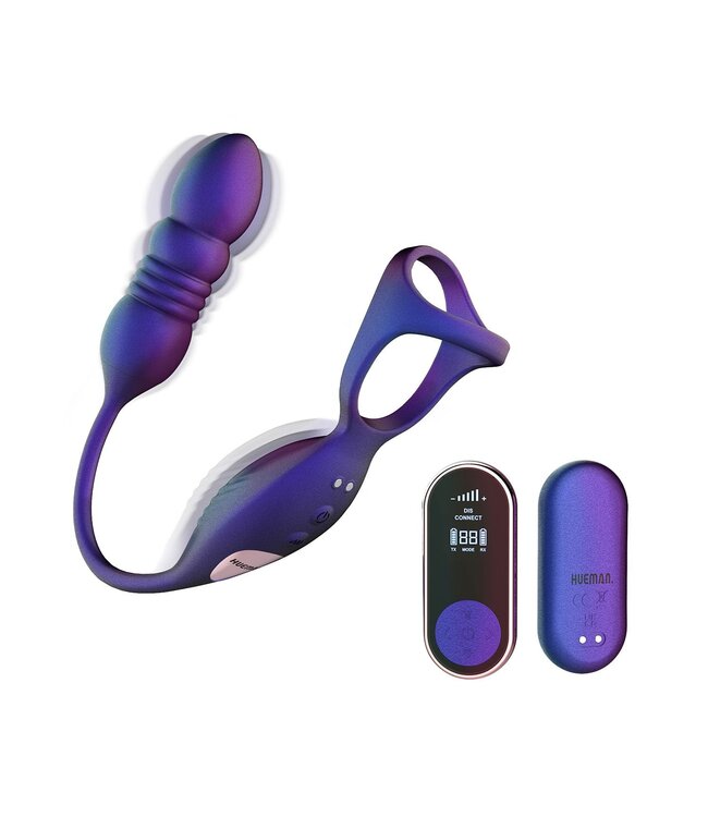 Hueman Hueman - Deep Impact Cock- & Ballring - Met Stotende Prostaatstimulator
