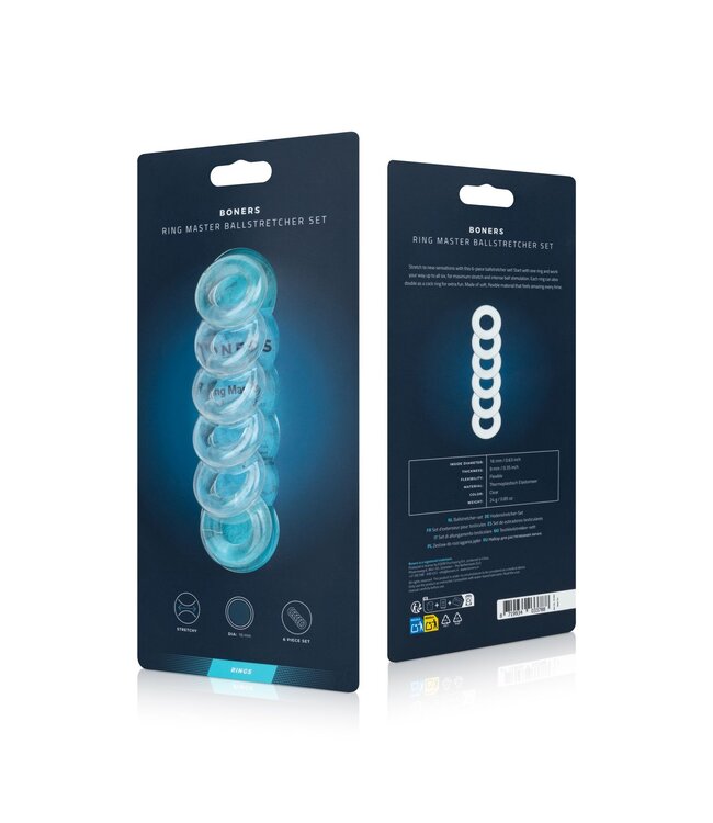 Boners Boners - Ring Master Ballstretcher Set 6 stuks
