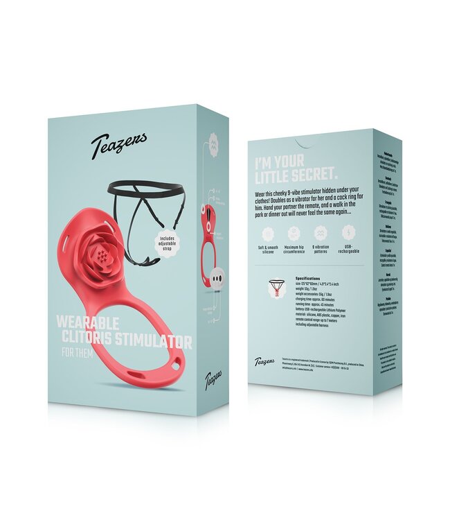 Teazers Teazers - Wearable Clitoris Stimulator Harness - Rood