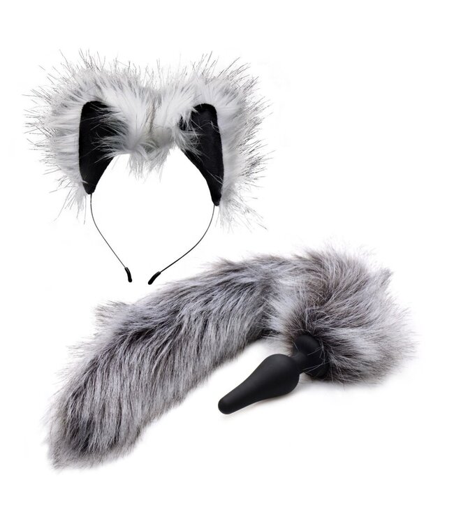 XR Brands TAILZ - Grey Wolf Staartplug & Oorenset