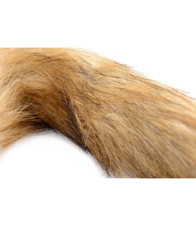 XR Brands TAILZ - Fox Tail Anaalplug van Glas - Oranje met Faux Fur Staart