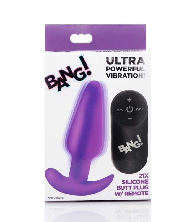 XR Brands BANG! - Vibrerende Anaalplug met Afstandsbediening - Paars