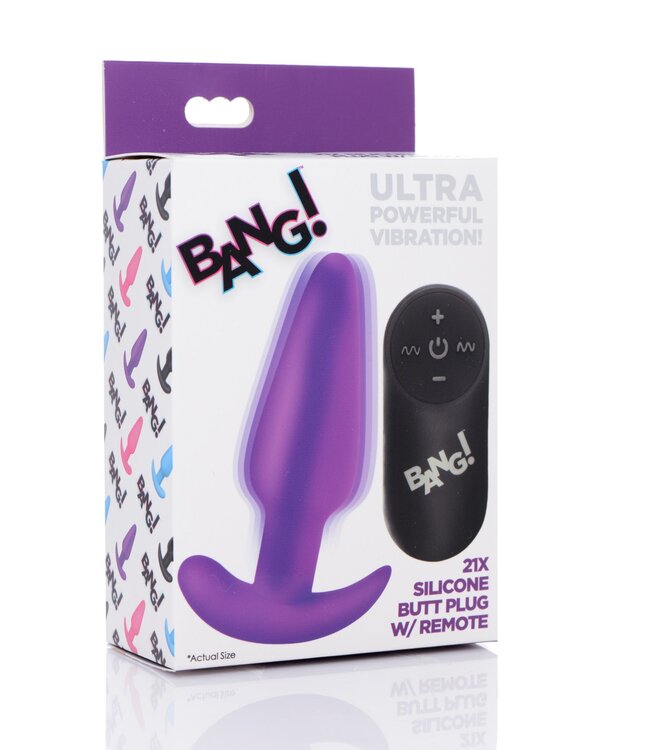 XR Brands BANG! - Vibrerende Anaalplug met Afstandsbediening - Paars