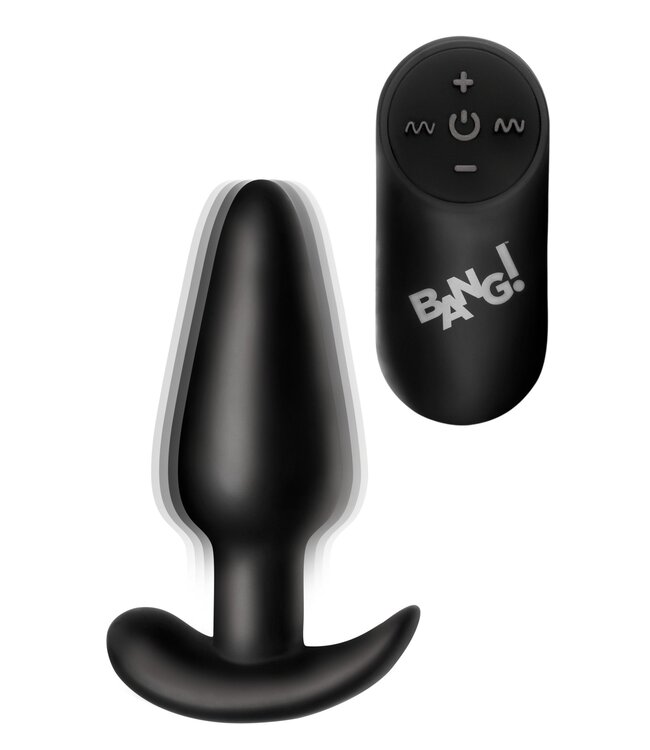 XR Brands BANG! -  Vibrerende Anaalplug met Afstandsbediening -Zwart