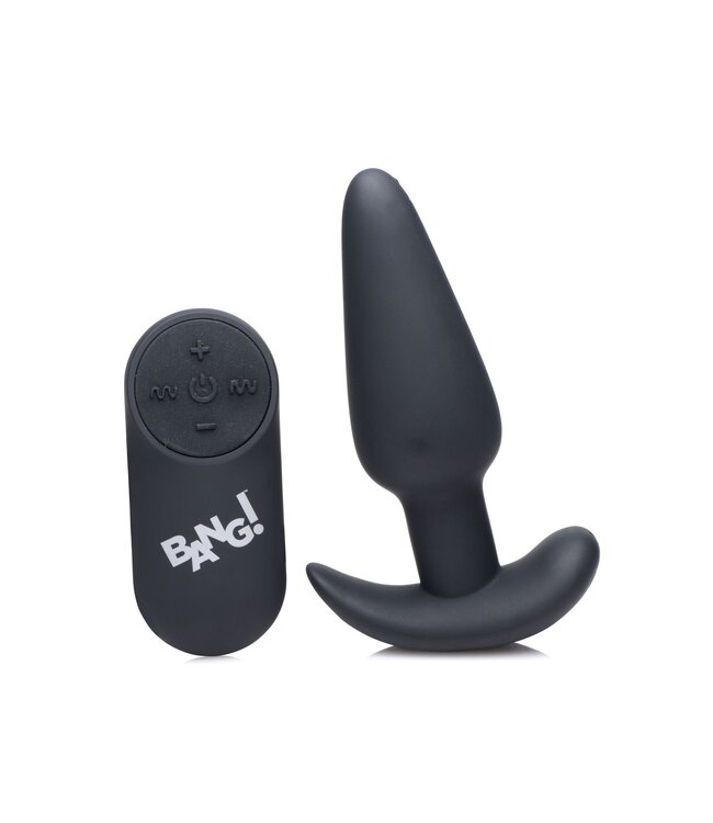 XR Brands BANG! -  Vibrerende Anaalplug met Afstandsbediening -Zwart