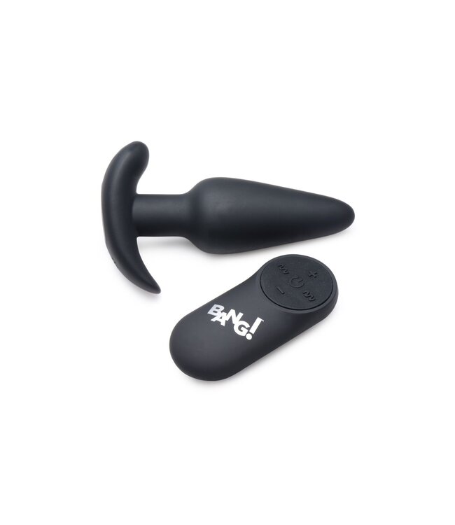 XR Brands BANG! -  Vibrerende Anaalplug met Afstandsbediening -Zwart