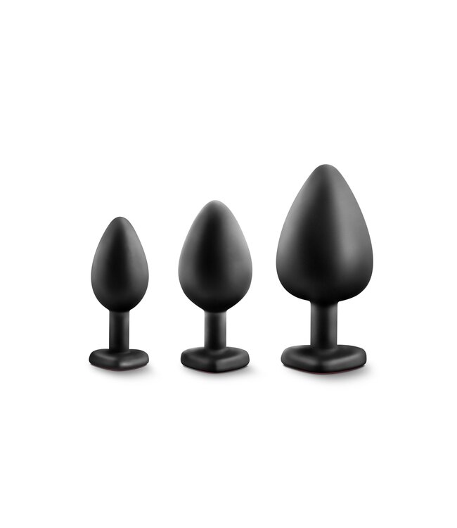 Blush Blush - Luxe Bling Plugs Trainingskit Zwart met Rode Edelstenen