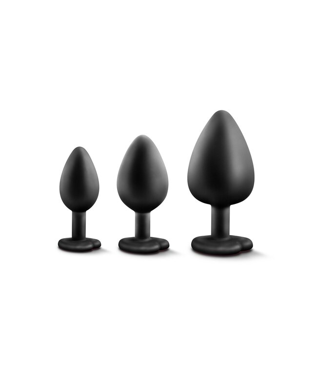 Blush Blush - Luxe Bling Plugs Trainingskit Zwart met Rode Edelstenen