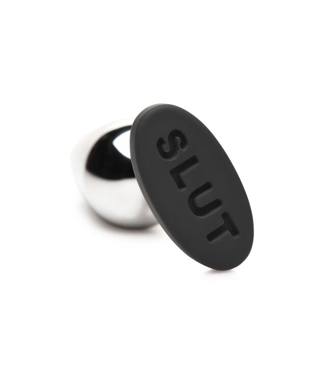 XR Brands XR Brands - Butt Slut Metalen & Siliconen Butt Plug - Zilver