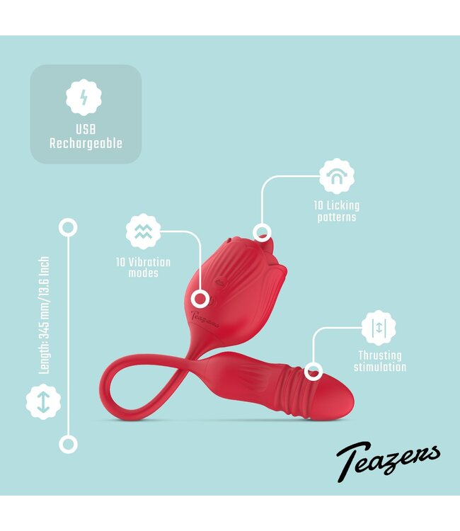 Teazers Teazers – Roos Stotende Dildo Vibrator – Rood