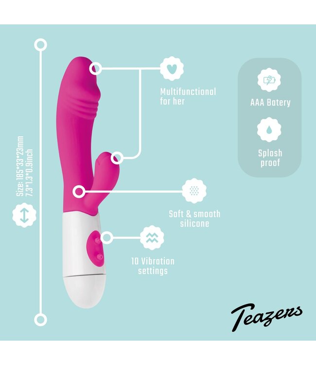 Teazers Teazers – Realistische Rabbit Vibrator – Roze