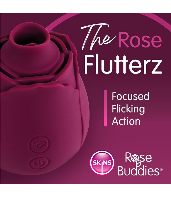 Creative Conceptions Skins Rose Buddies - The Rose Flutterz Vibrator - Wijnrood