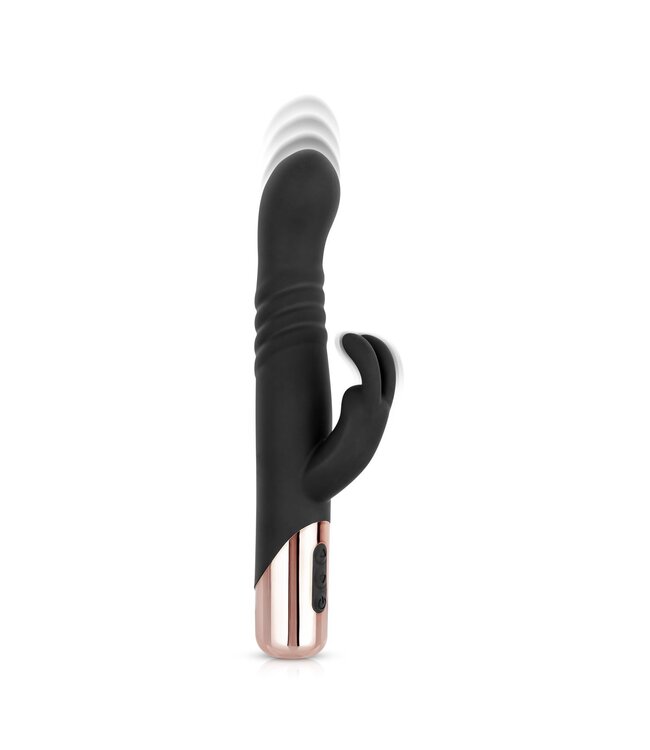 Rosy Gold Rosy Gold - Rabbit Vibrator Met Stootfunctie - Zwart