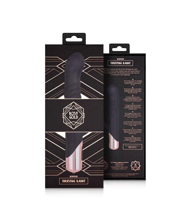 Rosy Gold Rosy Gold - Rabbit Vibrator Met Stootfunctie - Zwart