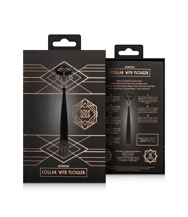 Rosy Gold Rosy Gold - Halsband met Flogger - Zwart