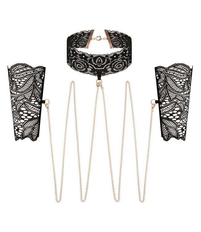 Rosy Gold Rosy Gold - Kant Manchetten en Kraag - Zwart