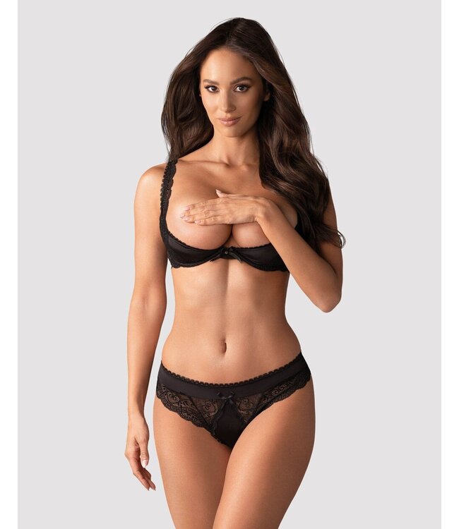 Obsessive Obsessive - Miamor BH Met Kwart Cups - Zwart