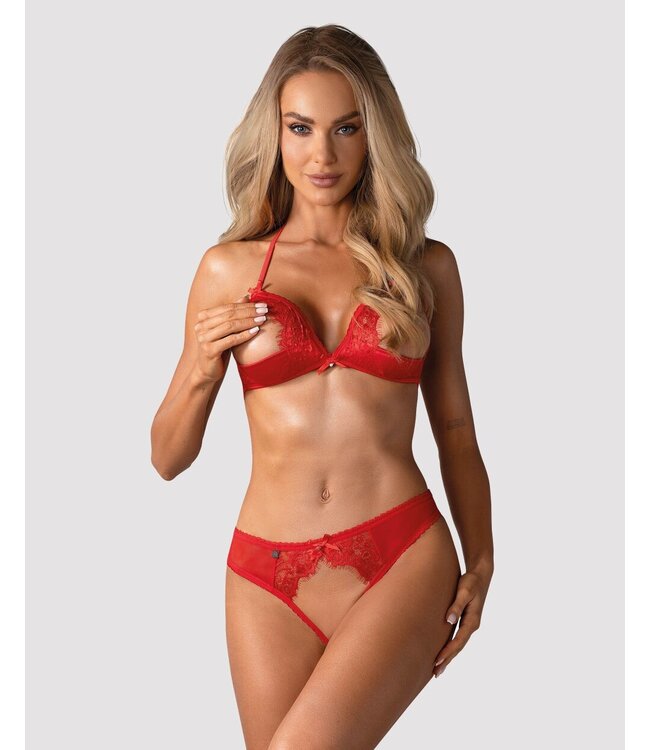 Obsessive Obsessive - 870-sec-3 Tweedelige Set - Rood