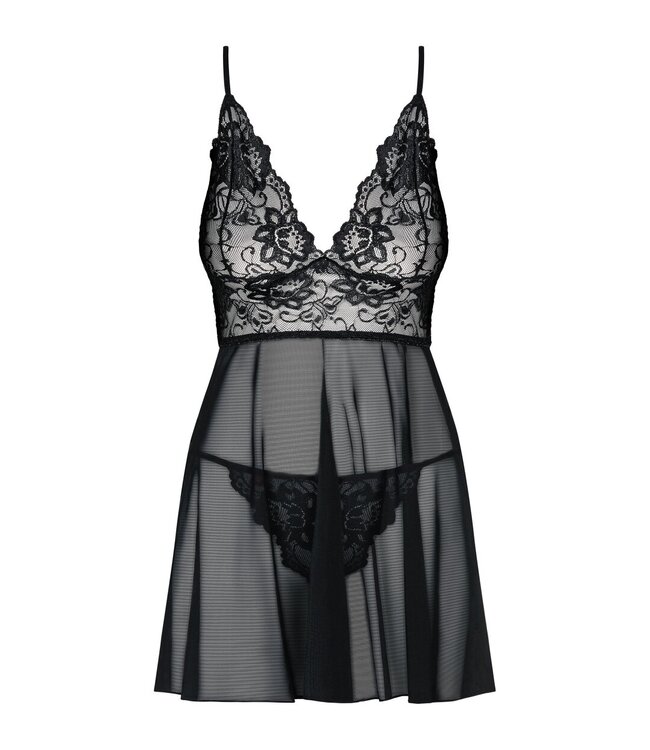 Obsessive Obsessive - Idillia Babydoll en String - Zwart
