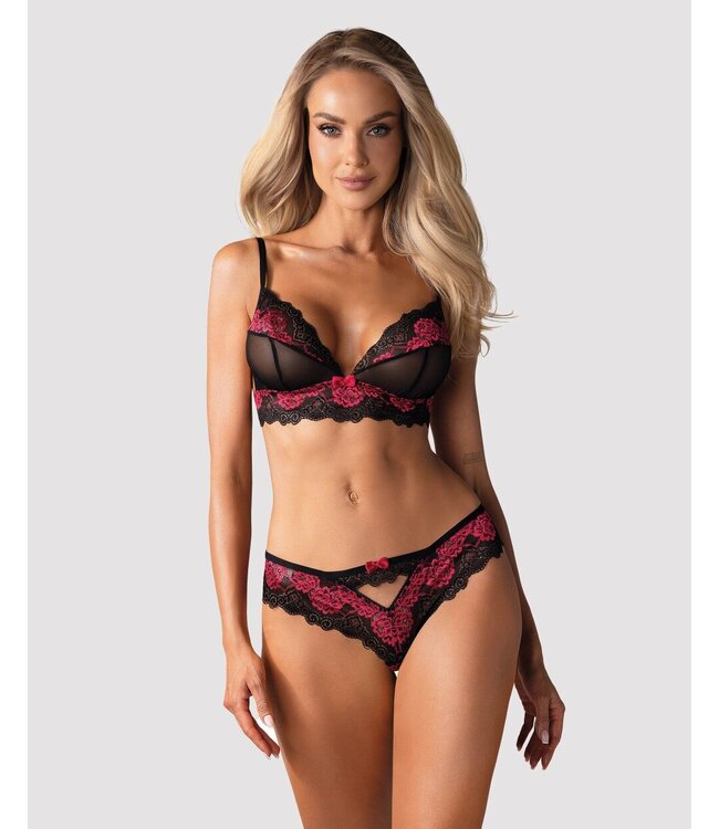 Obsessive Obsessive - Tulia 2-Delige BH Set - Zwart/Roze