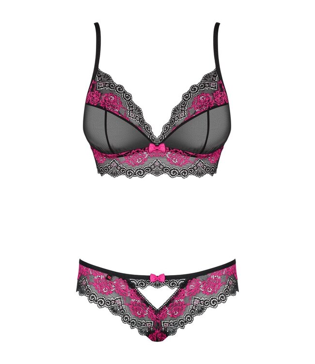 Obsessive Obsessive - Tulia 2-Delige BH Set - Zwart/Roze