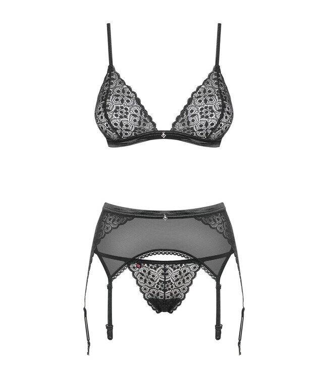 Obsessive Obsessive - 3-delige Bh-set Shibu - zwart