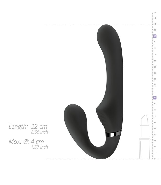 No-Parts No-Parts - Avery Strapless Strapon Vibrerende Dildo 22 cm - Zwart