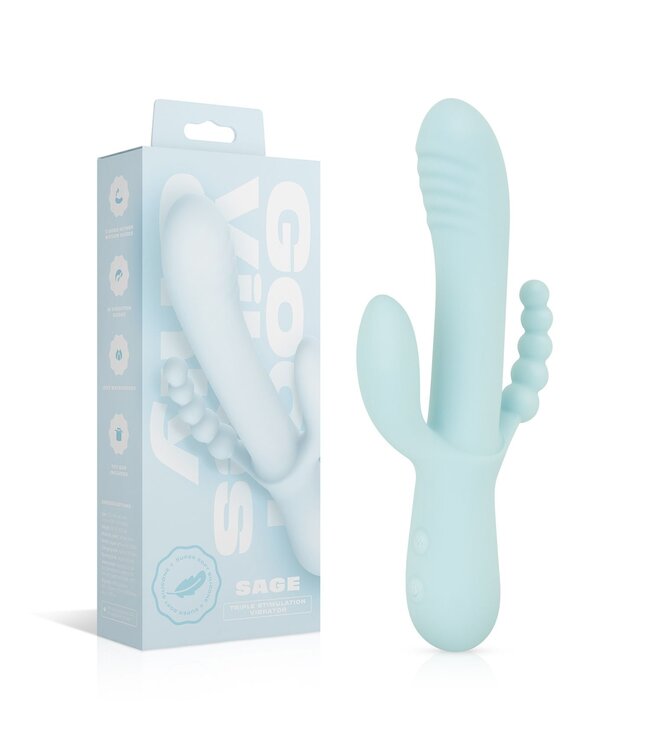 Good Vibes Only Good Vibes Only - Triple Stimulation Vibe - Soft Silicone - Blauw