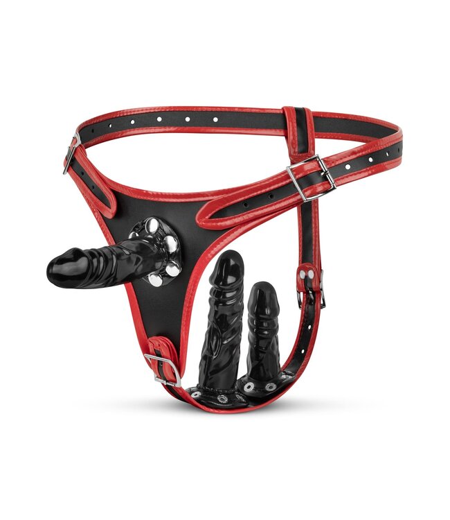 Easytoys Fetish Collection Easytoys Fetish - Triple Dildo Strap-On Harness