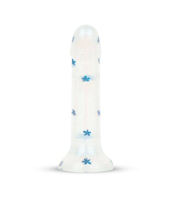 Easytoys Dildo Collection Dildo Collection Blossom Bliss Dildo – Blauw Glitterdesign 19 cm