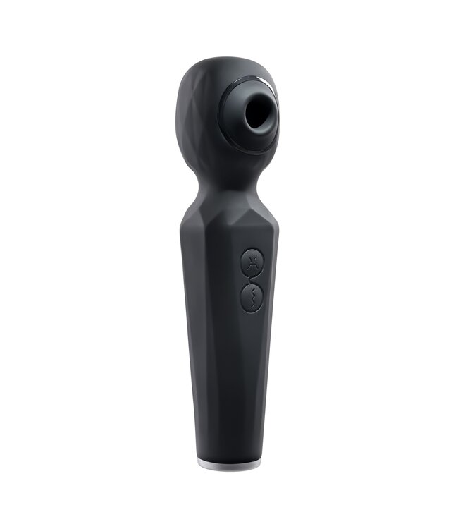 Evolved Evolved - Rainbow Sucker Wand Vibrator - Zwart