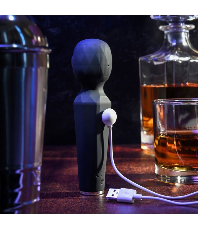 Evolved Evolved - Rainbow Sucker Wand Vibrator - Zwart