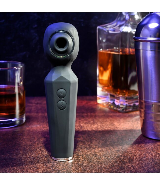 Evolved Evolved - Rainbow Sucker Wand Vibrator - Zwart