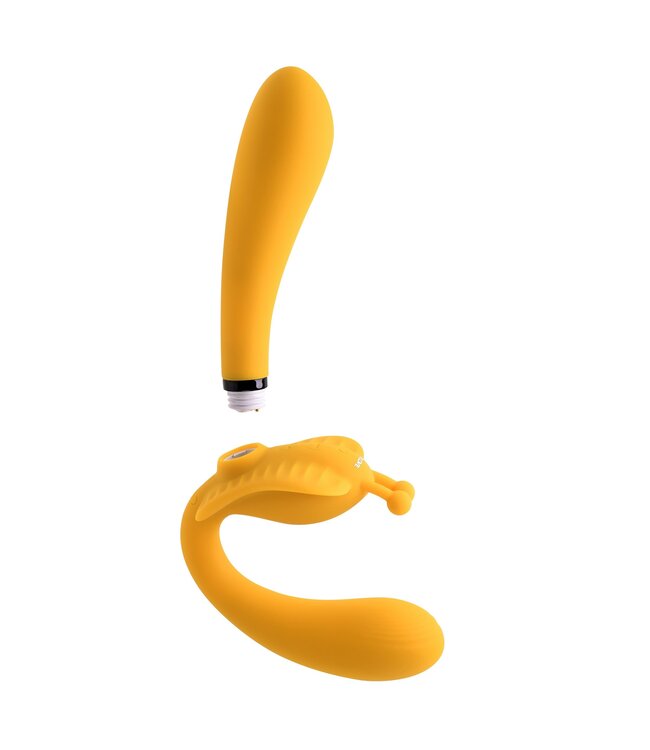 Evolved Evolved - The Monarch Strapless Strap On Vibrator - Geel