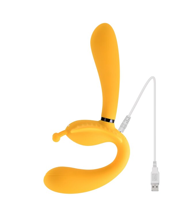 Evolved Evolved - The Monarch Strapless Strap On Vibrator - Geel