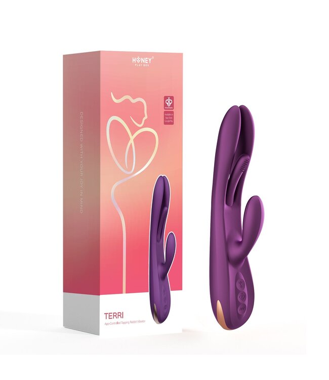 HoneyPlayBox HoneyPlayBox - Terri App-controlled Kinky Finger Tapping Rabbit Vibrator Pu