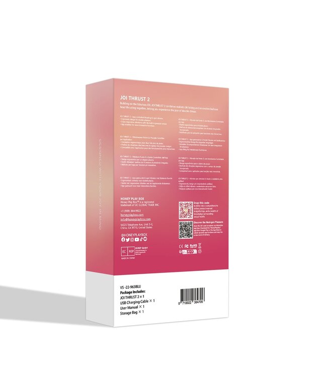 HoneyPlayBox HoneyPlayBox-JOI Thrust 2 Pressure Sensing App Controlled Thrusting G-spot