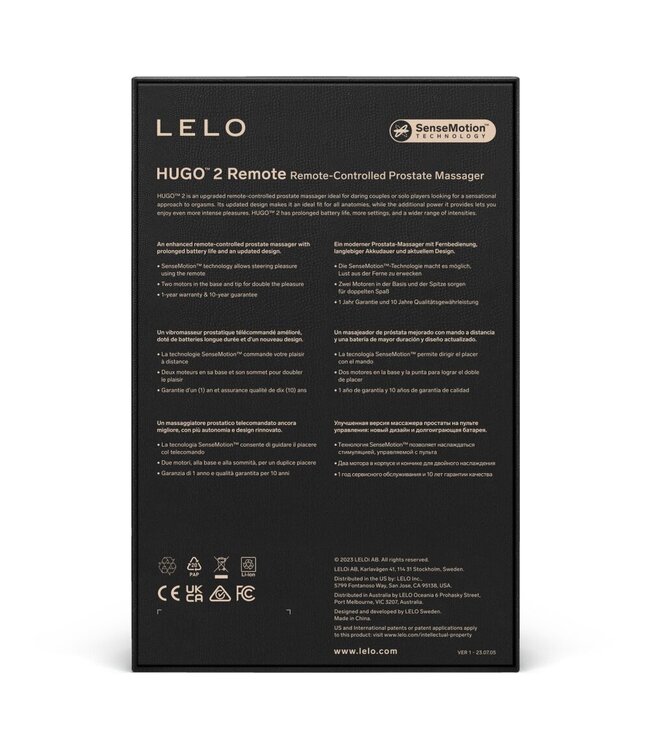 LELO LELO - Hugo 2 Prostaat Vibrator met Afstandsbediening - Zwart