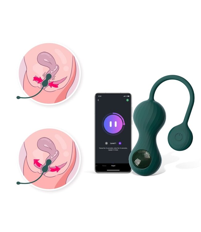 Magic Motion Magic Motion - Duo Smart Kegel Vibrator met Gewichtenset - Groen