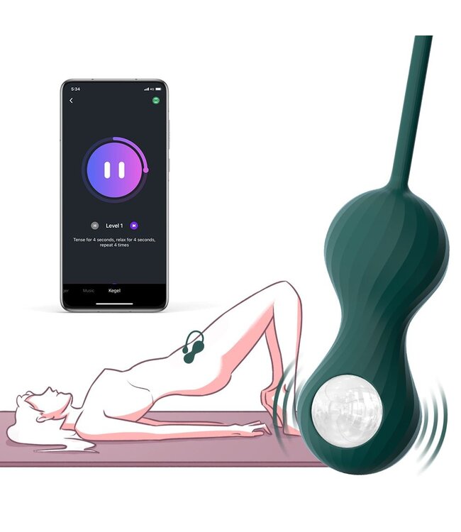 Magic Motion Magic Motion - Duo Smart Kegel Vibrator met Gewichtenset - Groen