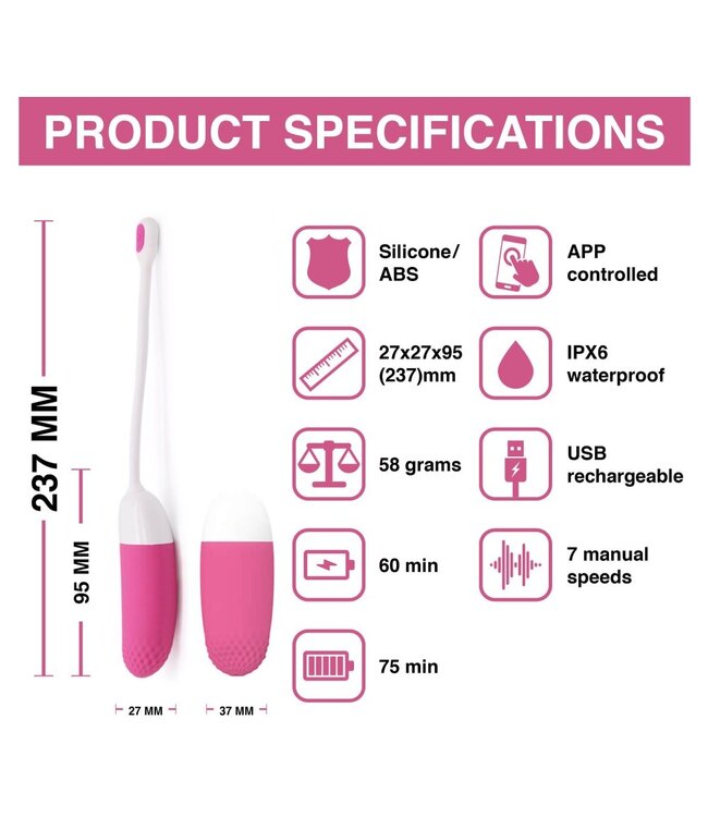 Magic Motion Magic Motion - Vini App Controlled Vibratie Eitje - Koraal/Geel