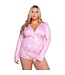 Playboy Lingerie Playboy Lingerie - Slumber Bunny Curvy Onesie - Roze