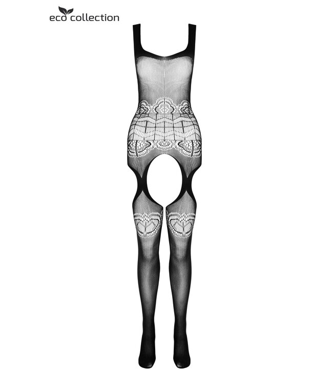 ECO Passion Jarretel Catsuit met design zwart