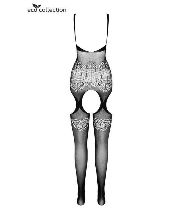 ECO Passion Jarretel Catsuit met design zwart