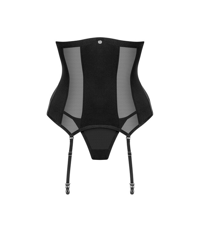 Obsessive Obsessive - Chic Amoria Open Korset en String - Zwart