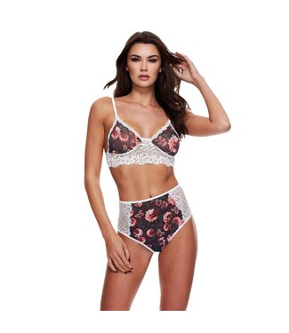 Baci Lingerie Baci Lingerie – GREY FLORAL & LACE Bh-Set – Wit