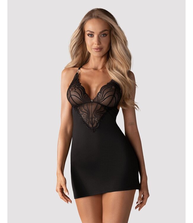 Obsessive Obsessive - Negligé Met Doorschijnend Netstof