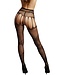 Le Desir Open kruis Net Panty met Design zwart
