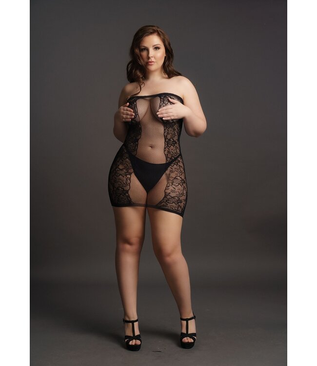 Le Desir Strapless jurkje Curvy - zwart