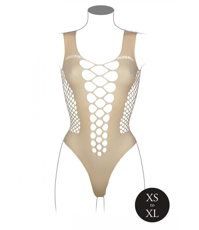 Le Desir V-Hals Teddy Met Open Stroken - Beige